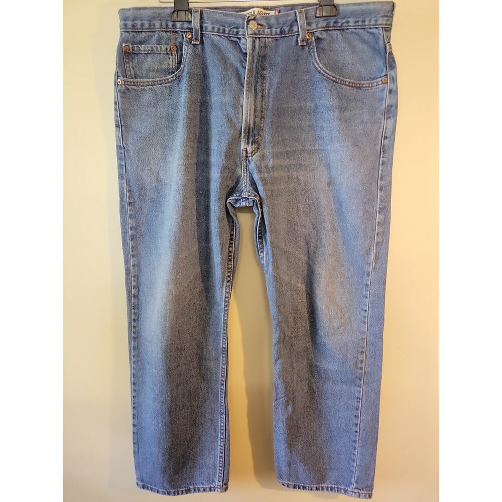 Levi's 40x30 505 Red Label Regular Fit Straight Leg Med Stonewash vintage denim